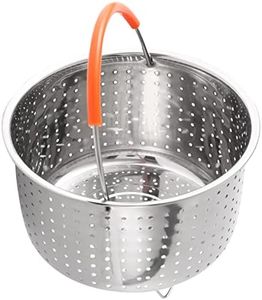 Dovhmoh Stainless Steel Steamer Basket Pressure Cooker with Silicone Covered Handle Sturdy Steamer Basket for Veggies, Eggs, Broth & Stocks