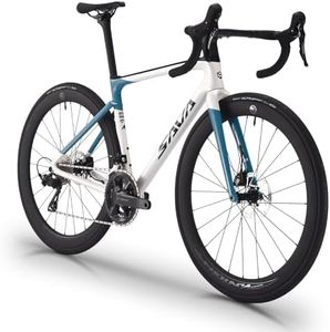 SAVADECK SLR7S Carbon Road Bike, T800 Carbon Fiber Frame Racing Bicycle with Shimano 105 R7120 24 Speed Groupset and Hydraulic Disc Brakes, Ultra-Light Carbon Bike(Green,56cm)