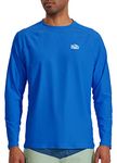 Willit Men's Rash Guard Swim Shirts SPF Water Sun Shirt Long Sleeve UPF 50+ UV Protection Loose Fit Quick Dry Royal Blue XL