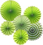 Atpata Funky Paper Fans for Party Wall Decor and Backdrop (Set of 6 Pcs.) (Green)