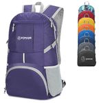 ZOMAKE Packable Hiking Backpack Water Resistant 35L Lightweight Foldable Backpacks Daypack for Outdoor Hiking Women Men,(Purple)