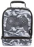 Fringoo - Double Decker Lunch Bag - Gamer Camoflauge Design - Lunch Bag for Kids - Lunch Bag with Compartment - Gamer Lunch Bag, Great School Lunch Bag - Fully Insulated