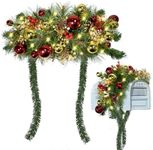 4.9FT Prelit Christmas Mailbox Swag with Lights Mailbox Swags Christmas Decorations Staircase Pine Teardrop Swag Christmas Garland Wreath Mailbox Decor Swag for Xmas Holiday Outdoor Indoor Home Decor