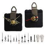 ZCYKJ 2 Pack Non Ticking Wall Miniature Clock Movements Mechanism with 5 Pairs of Short Hand Motor Kit Battery Operated DIY Repair Parts Replacement, 5/32 In Max Dial Thick, 1/2 In Shaft Length