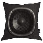 Moslion Throw Pillow Cover Speaker 18x18 Inch Music Sound Fashion Cool Young Black Square Pillow Case Cushion Cover for Home Car Decorative Cotton Linen