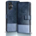 TheGiftKart Flip Back Cover Case for Samsung Galaxy M05 / A05 / F05 | Dual-Color Leather Finish | Inbuilt Stand & Pockets | Flip Back Cover for Samsung M05 / A05 / F05 (Blue with Sky)