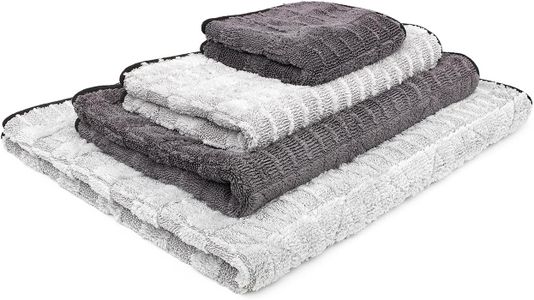 The Rag Company Gauntlet Drying Towel 2-Pack – 70/30 Korean Microfiber, 900gsm, 15x24in, Ice Grey/Grey