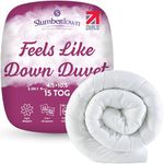 Slumberdown Feels Like Down All Seasons 15 Tog Single Duvet - 4.5 Tog Cool Summer Plus 10.5 Tog All Year Round 3 in 1 Combination Quilt - Hypoallergenic, Machine Washable, Size (135cm x 200cm)