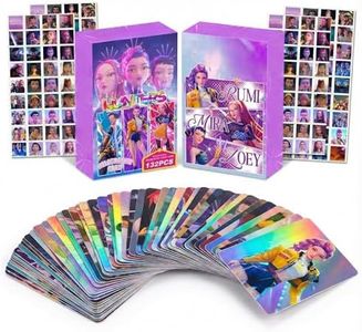 Anime Demon Hunter Holographic Cards and Stickers Set – 132 Pcs (60 Lomo Mini Cards + 72 Stickers), Shiny Collectible Trading Cards Pack for Fans