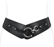 JASGOOD Women's Fashion Vintage Wide Elastic Stretch Waist Belt With Interlock Buckle Halloween Belt