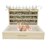 PINVNBY Bunny Hay Rack with Plastic