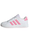 adidas Unisex Kids Grand Court Lifestyle Tennis Lace-up Shoes Tennis Shoes, FTWR White Bliss Pink Clear Pink, 1 UK