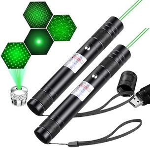 Advanced Long-Range Laser Pointer High Power - Rechargeable Green Laser Pointer with Removable Star Cap - Versatile Laser Pen for Astronomy, Construction, Presentations, and Outdoor Adventures (2)