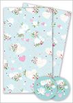 Abacus Cards Wrapping Paper 11365A "Love Heart & Flowers" Gift Wrap Pack with 2 Sheets & 2 Tags, Plastic free & FULLY RECYCLABLE, multicoloured