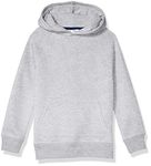 Amazon Essentials Boys' Fleece Pullover Hoodie Sweatshirts, Light Heather Grey, Medium