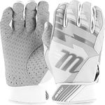 Marucci Tesoro Baseball Batting Gloves, White/White, Small