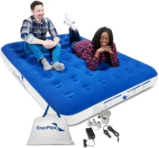 EnerPlex Camping Air Mattress with Built in Pump - Queen Blow Up Mattress for Travel & Guests - Portable Bed for Adults and Kids - Blue