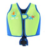 SwimBest Swim Vest - Swim Jacket/Buoyancy Aid with Safety Strap and Removeable Floats (Lime/Blue, Small)