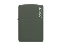Zippo Windproof Lighter - Zippo Logo & Flame - Green Matte Finish - Refillable, Lifetime Use - Adjustable Flame - Gift Box - Metal Construction - Made in USA