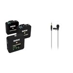 RØDE Wireless Go II Dual Channel Wireless System with Built-in Microphones & Lavalier GO Professional Lavalier/Lapel Microphone for Broadcast, Filmmaking, Content Creation – Black