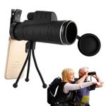 Drumstone ππ’π¦π’πππ ππ’ππ‘ ππ πππππ ππππππππ HD Monocular Telescope 40x60 - High Power, Portable Prism Lens with Tripod, Phone Clip for Outdoor, Travel, Hiking, Bird Watching