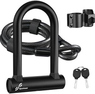 Antivol de vélo, Antivol en U pour vélo avec, Set de verrouillage de vélo Sportneer : verrou en U robuste avec câble de sécurité en acier de 5 pieds pour VTT