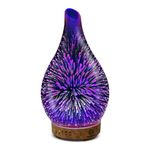 Rene Maurice Essential Oil Diffuser 100ml 3D Glass Ultrasonic Aromatherapy | Aroma Humidifier Glass Diffuser, 7 Color Changing Light | Auto-Off-Ultra-Quiet for Home Office Diwali Gift Aroma Diffuser