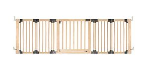 Safetots Wooden Multi Panel Room Divider, up to 256cm, Natural Wood, 76cm Tall, Multi Panel Flexible Room Barrier, Room Divider with Door for Baby and Toddler, Easy Installation