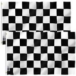 ANLEY Pack of 2 Fly Breeze 3x5 Foot Checkered Flag - Vivid Color and UV Fade Resistant - Canvas Header and Double Stitched - Black and White Racing Flags Polyester with Brass Grommets 3 X 5 Ft