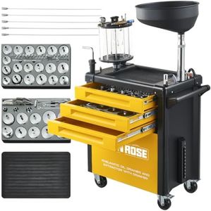 Oil Drain Container with 61Pcs Tools and 3-Tier Drawer, Waste Oil Container