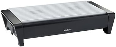 Brabantia 477140 Food Warmer, 2 Burner - Matt Black with Grey Grill, 40 x 20 x 10 cm