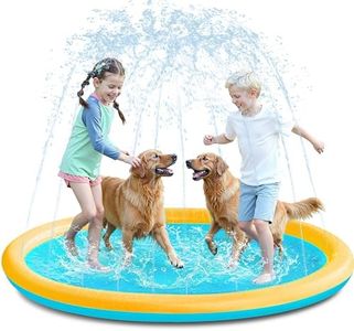 SLOOSH Non-Slip Splash Pad Sprinkler - Outdoor Water Play Toys Backyard Fountain Mat for Toddlers Kids Dogs, Thickened Sprinkler Outside Pool Party Durable for Girls Boys Pets (72in, Orange&Blue)