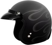 VCAN V85C 3/4 Open Face Motorcycle Helmet DOT Approved (Matte Black Ghost Flame, XX-Large)