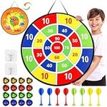 Large Dart Board Toy for Kids, 2 in 1 Dinosaur Dart Board Set with 12 Magic Balls and 8 Darts, Safe Indoor Outdoor Sports Party Game Toys for 5 6 7 8 9 10 11 12 Years Old Boys Adults Gift