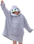 A2Z 4 Kids Girls Boys Oversized Hoodie Animal Blanket Super Soft Warm Fleece - Snuggle 957 Owl Kids 3-6