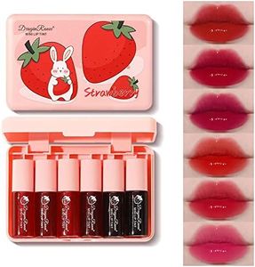 6 Colors Lip Tint Stain Set, Korean Velvet Watery Lip Stain Moisturizing Mini Liquid Lipstick, Multi-use Lip and Cheek Tint, Long lasting Non-Stick Cup Waterproof, Lip Color Makeup