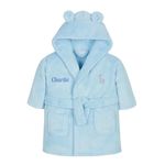 Baby Boy Girl Babies Dressing Gown Robe Plush Fleece Velvet Soft Cosy Warm Gift, (Blue, 18-23M)