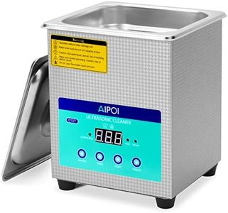 AIPOI Ultrasonic Cleaner 2L, Stainless Steel Ultrasound Cleaning Machine with Heater and Timer, 40KHz Ultrasonic Bath for Cleaning Jewelry, Eyeglass, Watch Chain, Dental Tools, Metal Parts etc