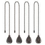 4 Pcs Ceiling Fan Pull Chains Light Pull Extension Chains with 11.2 Inch Chains for Ceiling Fans Lamps, Black Copper