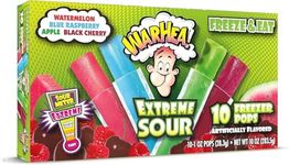 Warhead Extreme Sour Freezer Pops – Assorted Sour Flavoured Ice Pops Candy, Freeze & Eat Frozen Treat, Pack of 10 – 283g (Imported)