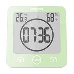 BALDR Bathroom LCD Waterproof Shower Clock, Green