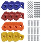 REZNOR Multisize Large Rock Climbing Holds Play Set for Kids, Adult Wall Climbing Stone for DIY Children Playground Wall/Wood Block, Pack of 18