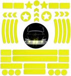 42Pcs Reflective Stickers,Self Adhesive Reflective Decal Stickers Bicycle Safety Warning Reflective Strip Tape Waterproof Fluorescent Reflective Tape for Motorcycle,Cars,Stroller,Helmet,Scooter