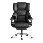 naspaluro Executive Ergonomic Office Chair with Footrest，Desk Office Chairs for Home, PU Leather Adjustable Big High Back Computer Chair,Desk Chairs with Lumbar Support (PU-leather, Black)