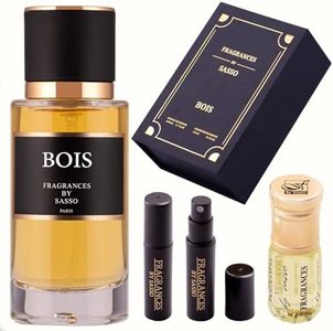Parfum BOIS Intense - FRAGRANCES BY SASSO - Coffret Luxe - Extrait De Parfum 50ml + Musc 3ml + 2 Échantillons OFFERT - Coffret Cadeau Homme - Collection Privee