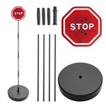 Garage Parking Aid Stop Sign with LED Flashing,Adjustable 52.36" Garage Parking Assist Indicator with Support Rod,Base,Universal Garages Parkings Sensor Kit for Assisted Parkings