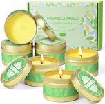 SCENTORINI Citronella Candle, Soy Wax Citronella Candle Outdoor, 6 x 75 g Portable Travel Tin Citronella Scented Candles, Lemongrass Candles Gift Set for Outdoor Garden, Camping