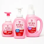 Arau Baby Essentials Bundle - Laundry Soap, Foam Body Soap, Foam Bottle Wash - Soap Based Products, Gentle on Skin, Cleans Well, Rinses Using Less Water, Perfect for Gifting, Baby Showers, and More