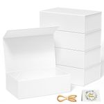 5 Pack White Gift Box, 12x6x4 Inch Gift box for Presents with Lids Magnetic Closure Rectangle Collapsible for Bridesmaid Proposal Box, Wedding, Christmas, Halloween, Birthday Gift Packging