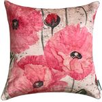 TH TASSELED HOME Rachel Blossom Modern Chic Designer Floral Crushed Velvet Cushion Cover (Multicolour, 16 x 16 inch)